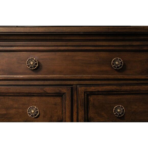 Set of 6 Antique Golden Sun Cast Iron Drawer Pulls Cabinet Knob Home Decor - Picture 6 of 10